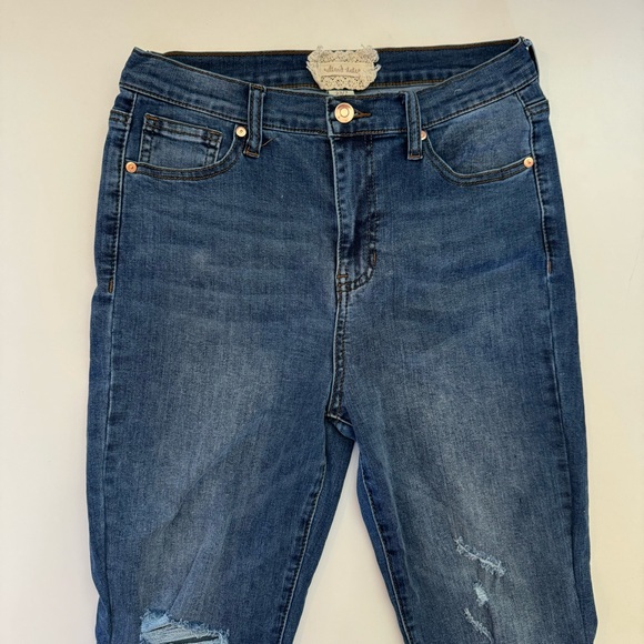 High Rise Boot Cut Flare Distressed Western Cowgirl Jeans Size 29/9 - Picture 3 of 12